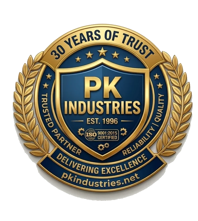 PK Industries 30 years since 1996 badge